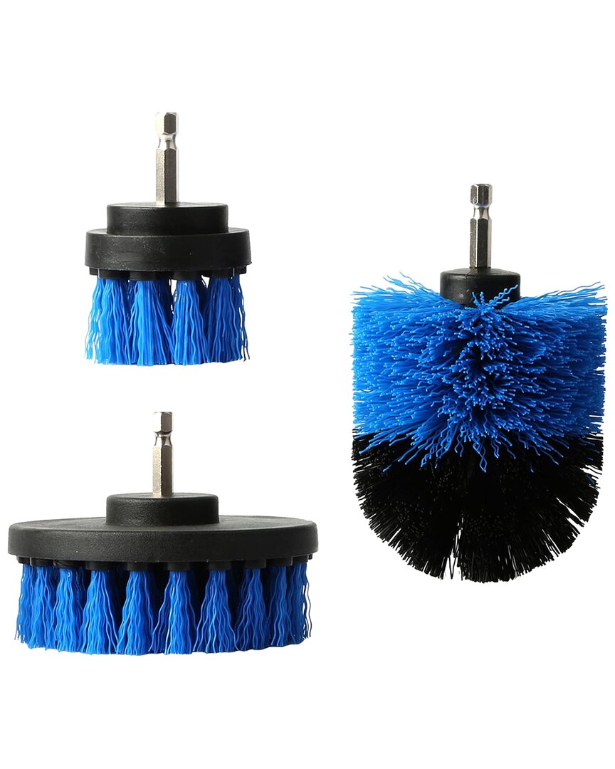 Fresh Fab Finds 3pc Power Scrubber Cleaning Brush Set In Blue