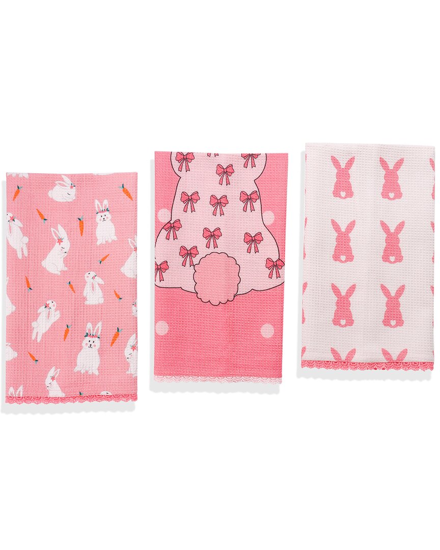 Tiramisu Sweet Bunny Kitchen Towel Set In Pink