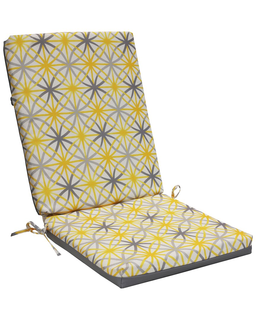 Commonwealth Home Fashions Outdoor Decor By Commonwealth Sunny Citrus Outdoor Geometric Flower Printed High Back Cushion