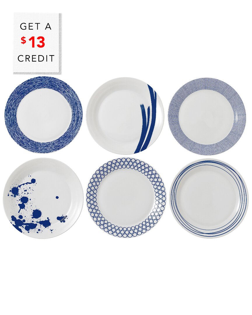 Shop Royal Doulton Pacific Dinner Plates (set Of 6) With $13 Credit In Multi