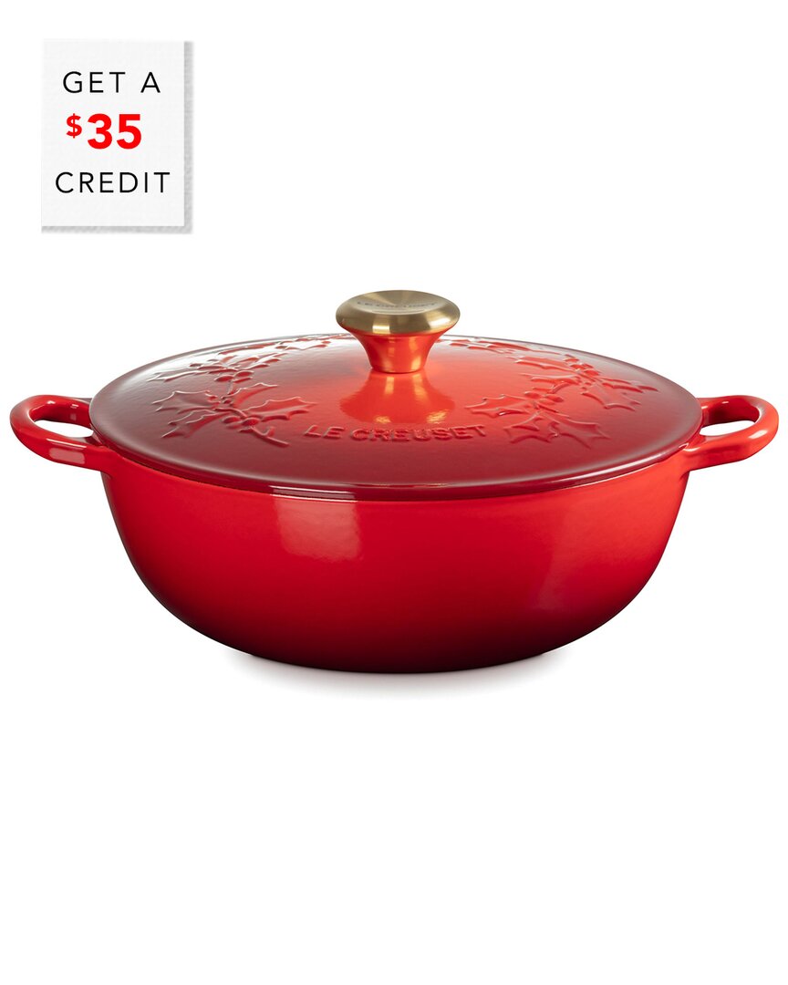 Le Creuset Holly 4.5qt Traditional Round Soup Pot With $35 Credit