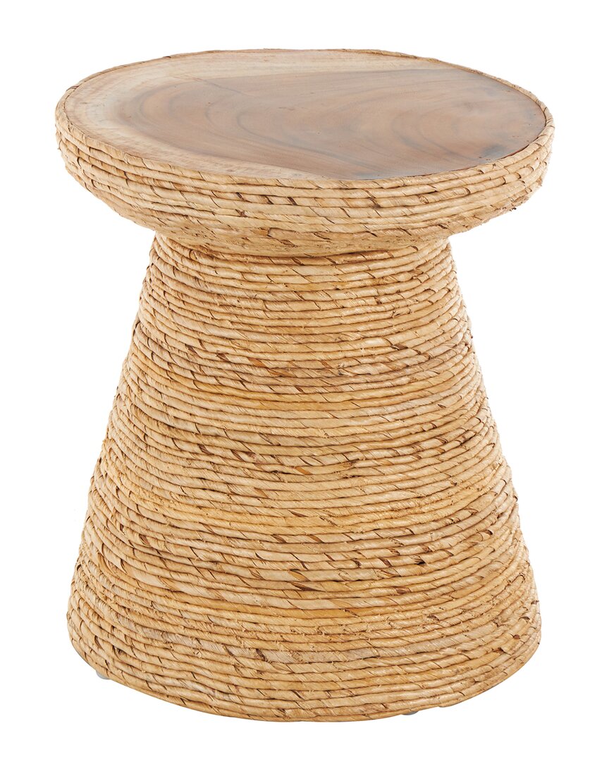 Peyton Lane Traditional Banana Leaf Accent Table