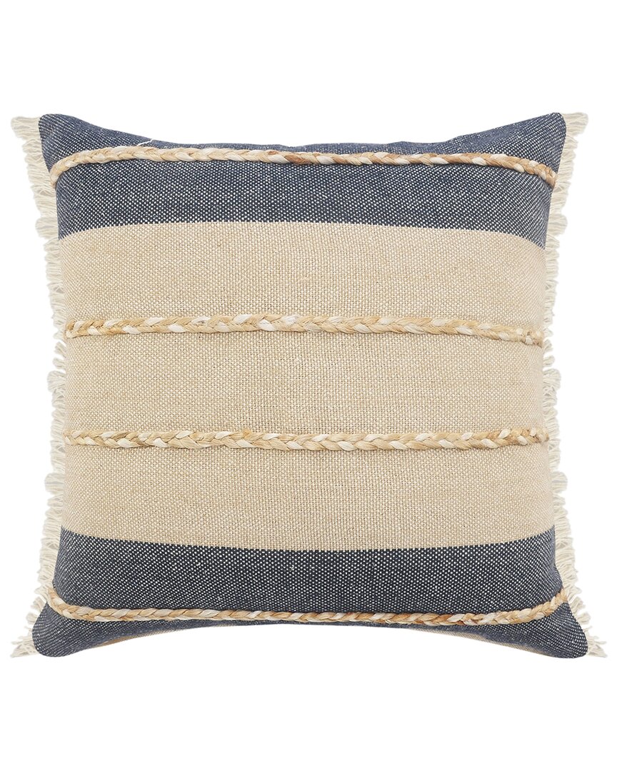 Lr Home Celeste Atlantis And Taupe Throw Pillow In Blue