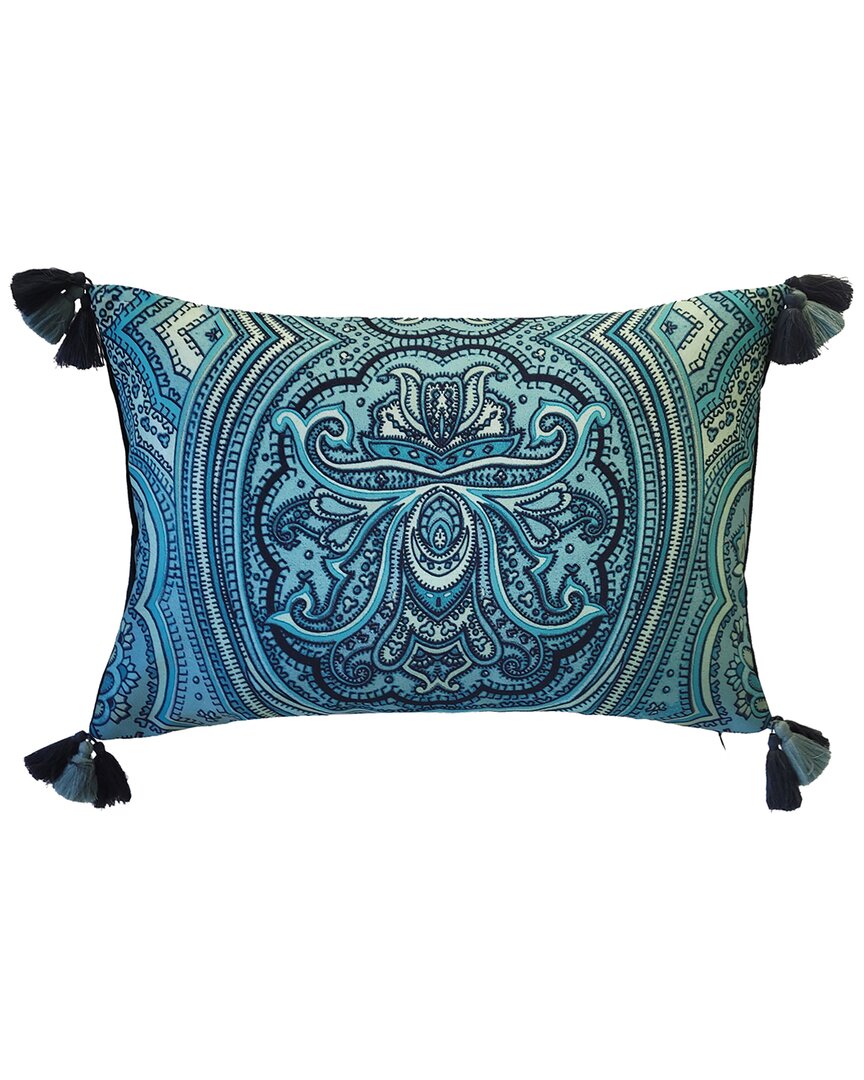 Edie Home Edie @ Home Indoor/outdoor Arabesque Watercolor Paisley Decorative Pillow