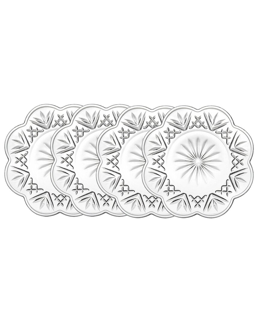 Godinger Set Of 4 Dublin Crystal Canape Plates