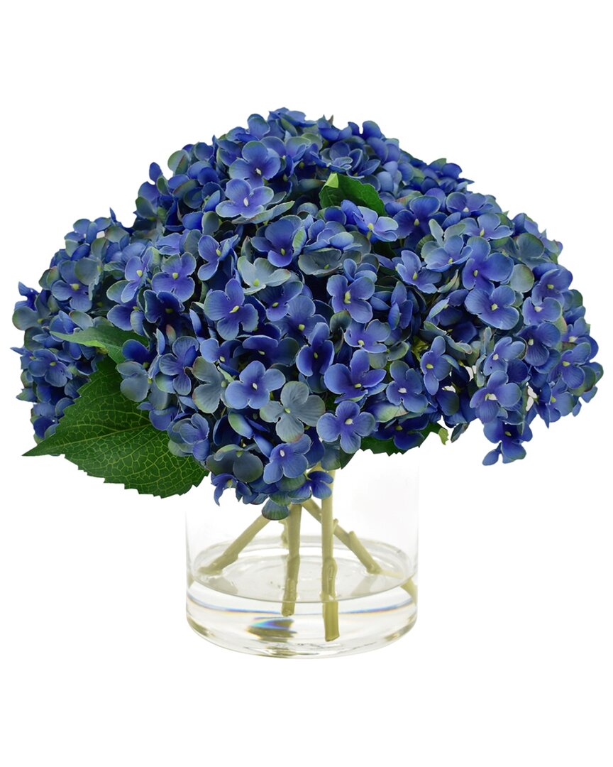 Creative Displays Blue Hydrangea Bouquet In Glass Vase