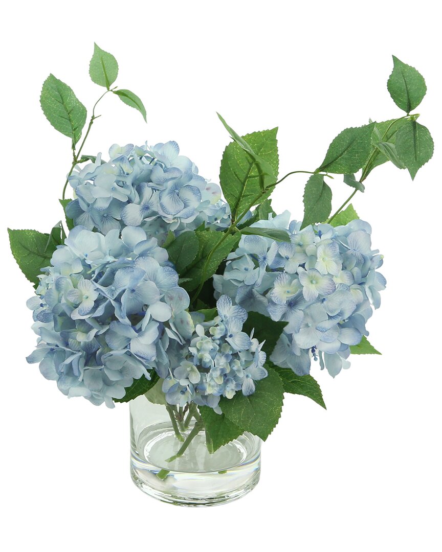 Creative Displays Blue Hydrangea Arrangement In Glass Vase
