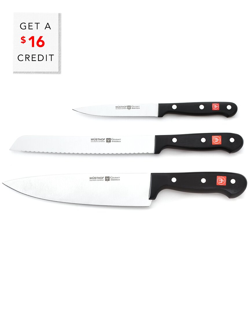 Wusthof 3pc Gourmet Starter Set With $16 Credit In Black