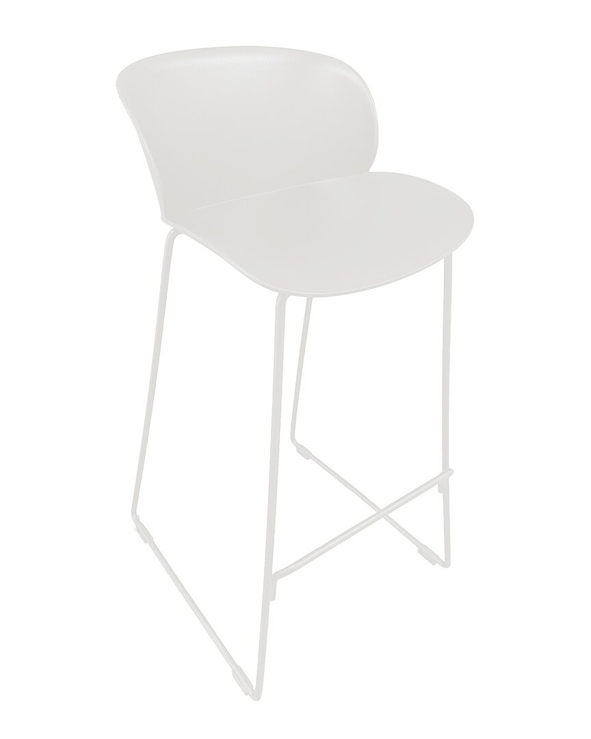 Pangea Home Set Of 2 Cal Barstools In White