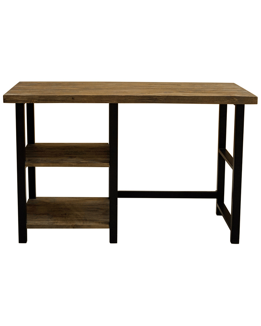 Alaterre Pomona 48inw Metal And Solid Wood Desk With 2 Shelves