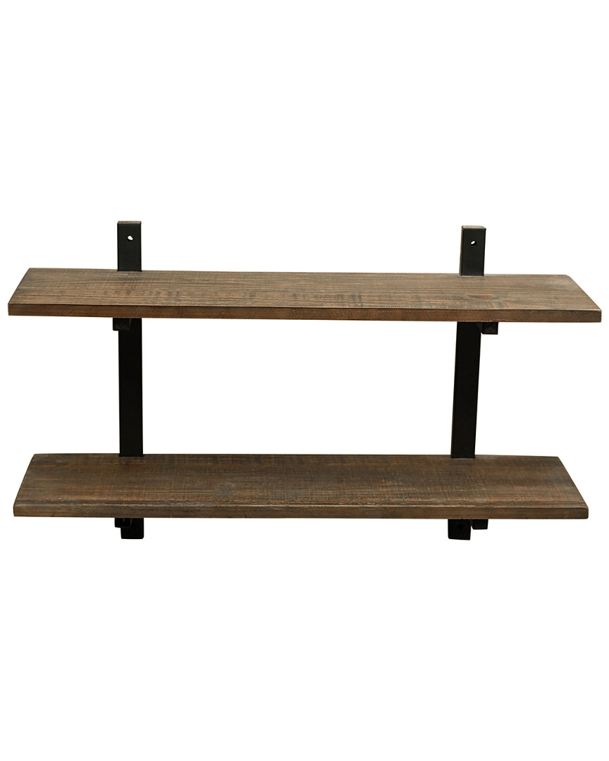 Alaterre Pomona 36inw Metal And Solid Wood Wall Shelf