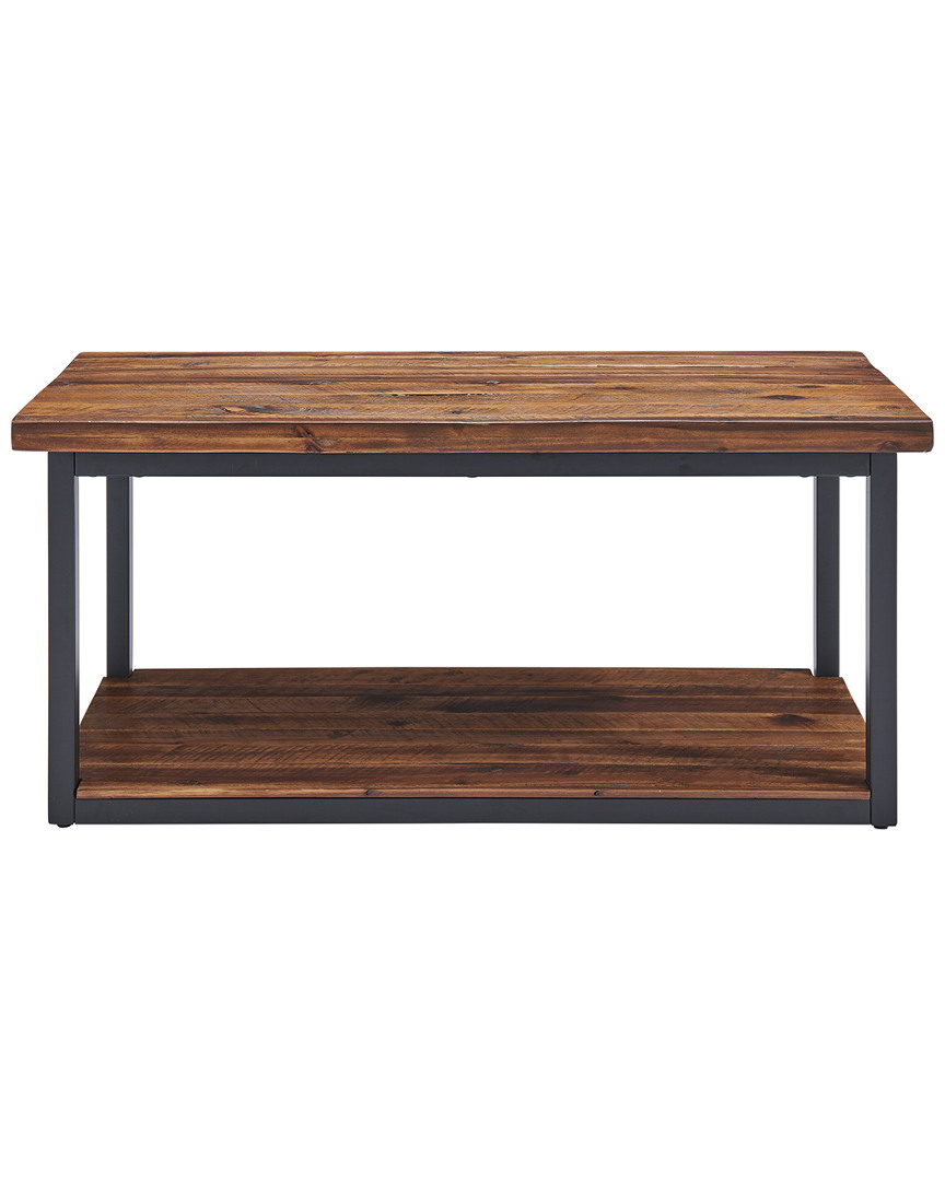 Alaterre Claremont 40in Rustic Wood Bench With Low Shelf