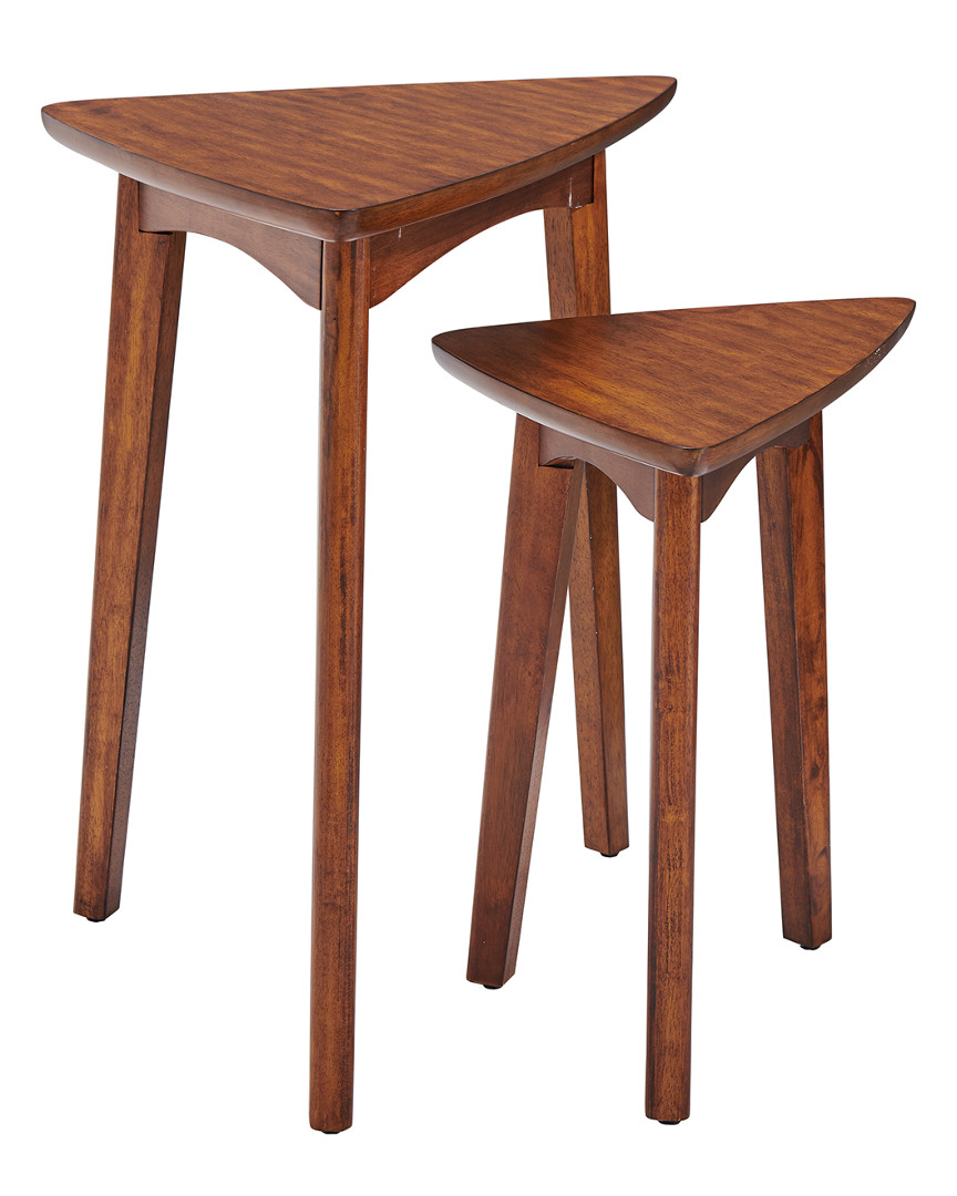 Alaterre Monterey 24in Mid-century Wood Triangular Nesting End Tables