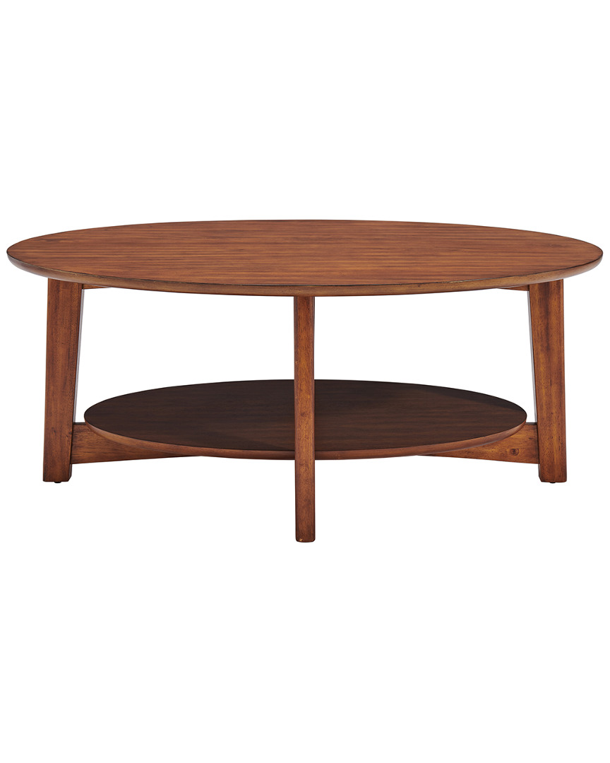 Alaterre Monterey 48in Oval Mid-century Modern Wood Coffee Table