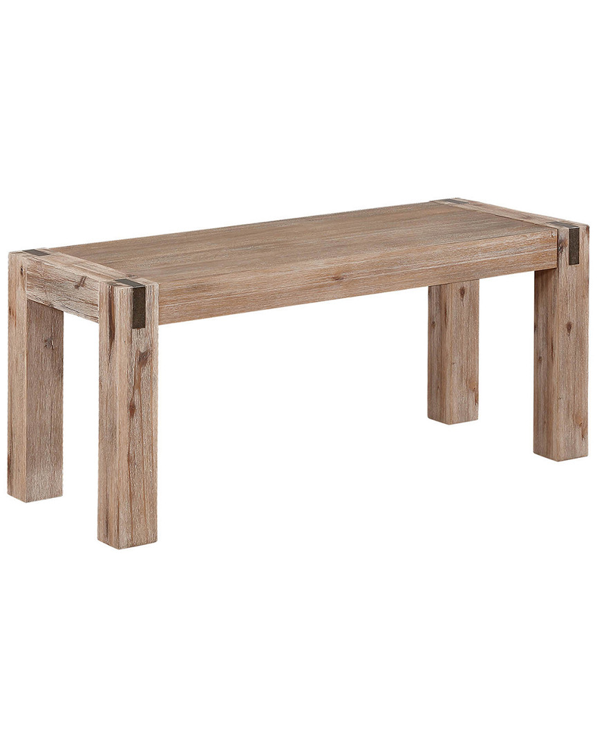 Alaterre Woodstock Acacia Wood With Metal Inset 40in Bench
