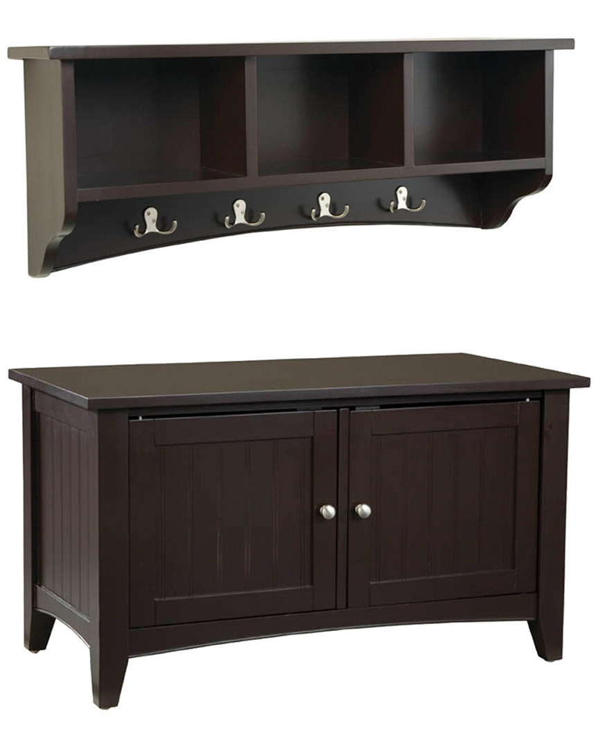 Alaterre Shaker Cottage Storage Coat Hook With Cabinet Bench Set