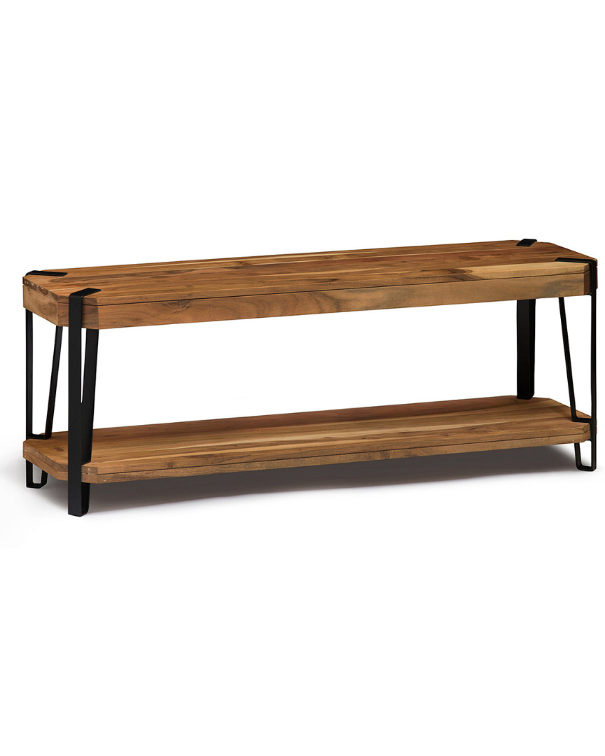 Alaterre Ryegate Natural Live Edge Solid Wood With Metal 48in Bench