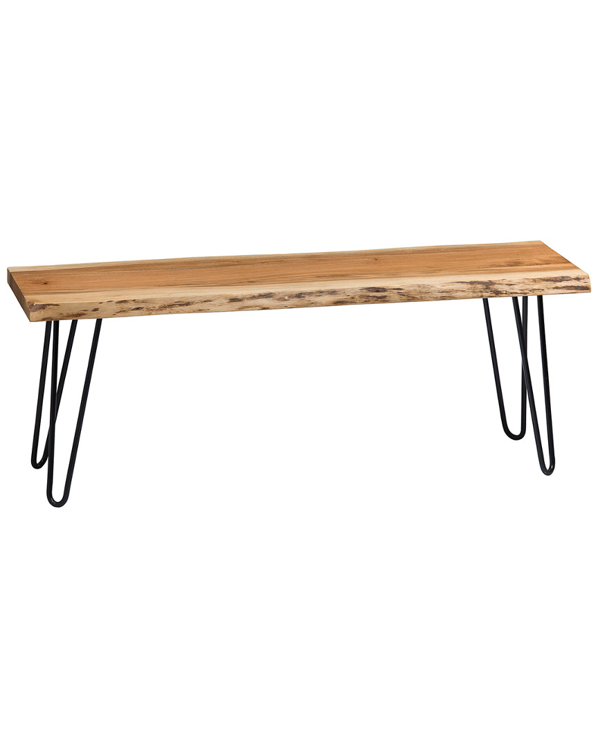 Shop Alaterre Hairpin Natural Live Edge Wood With Metal 48in Bench