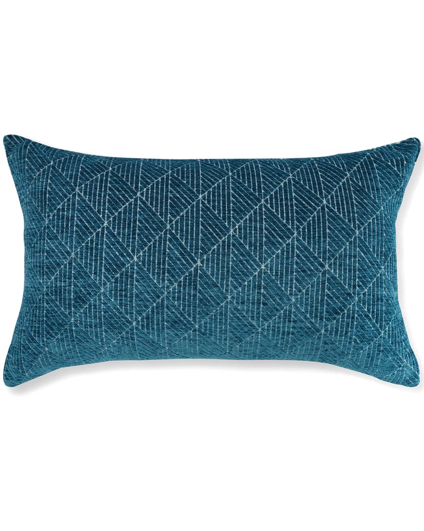 Freshmint Logan Geometrico Reversible Chenille Pillow In Teal