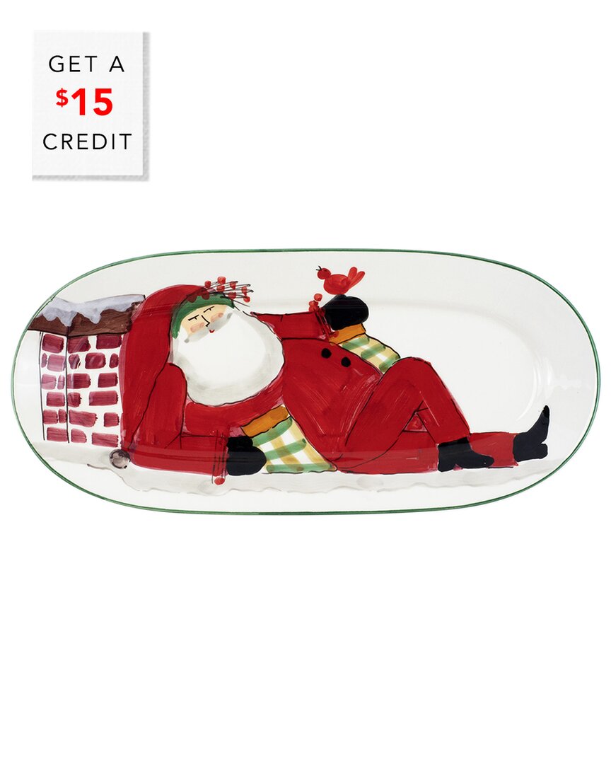 Vietri Old St. Nick Small Oval Platter In Multicolor
