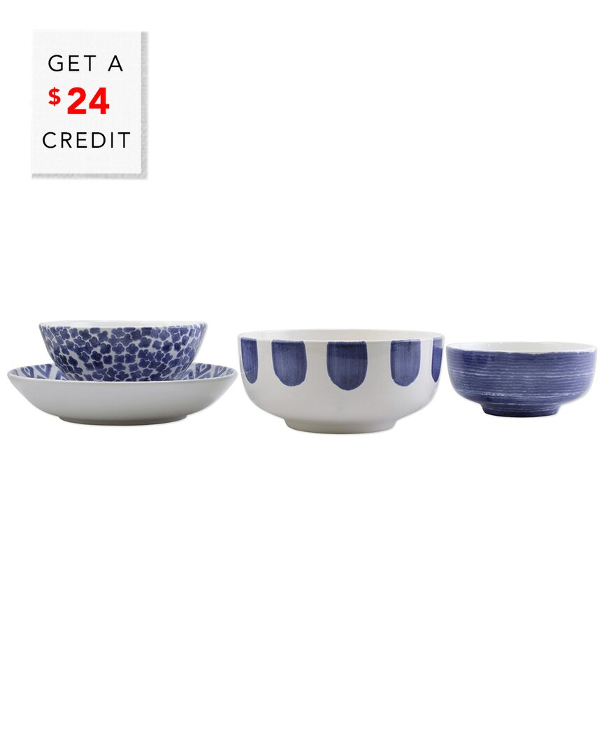 Vietri Viva By  Santorini 4pc Serving Bowls Set With $24 Credit In No Color