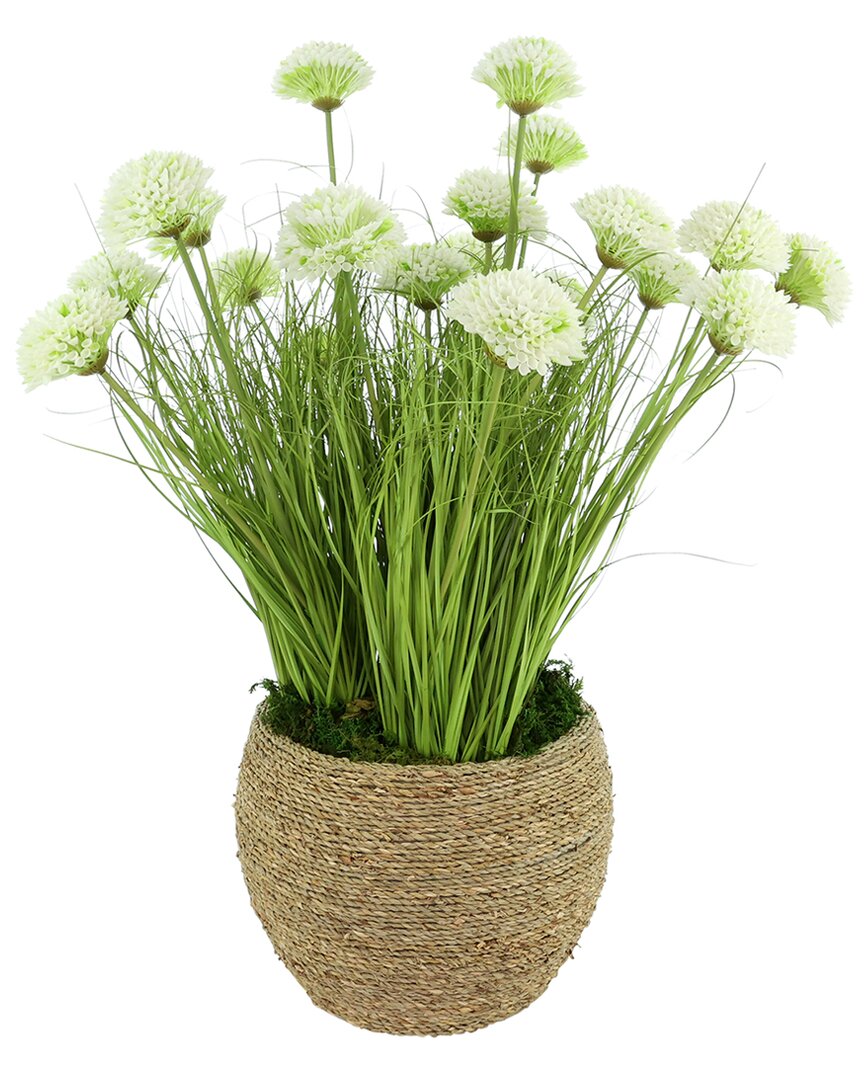 Creative Displays Handmade Faux Dahlias & Grass In Pot In Multi