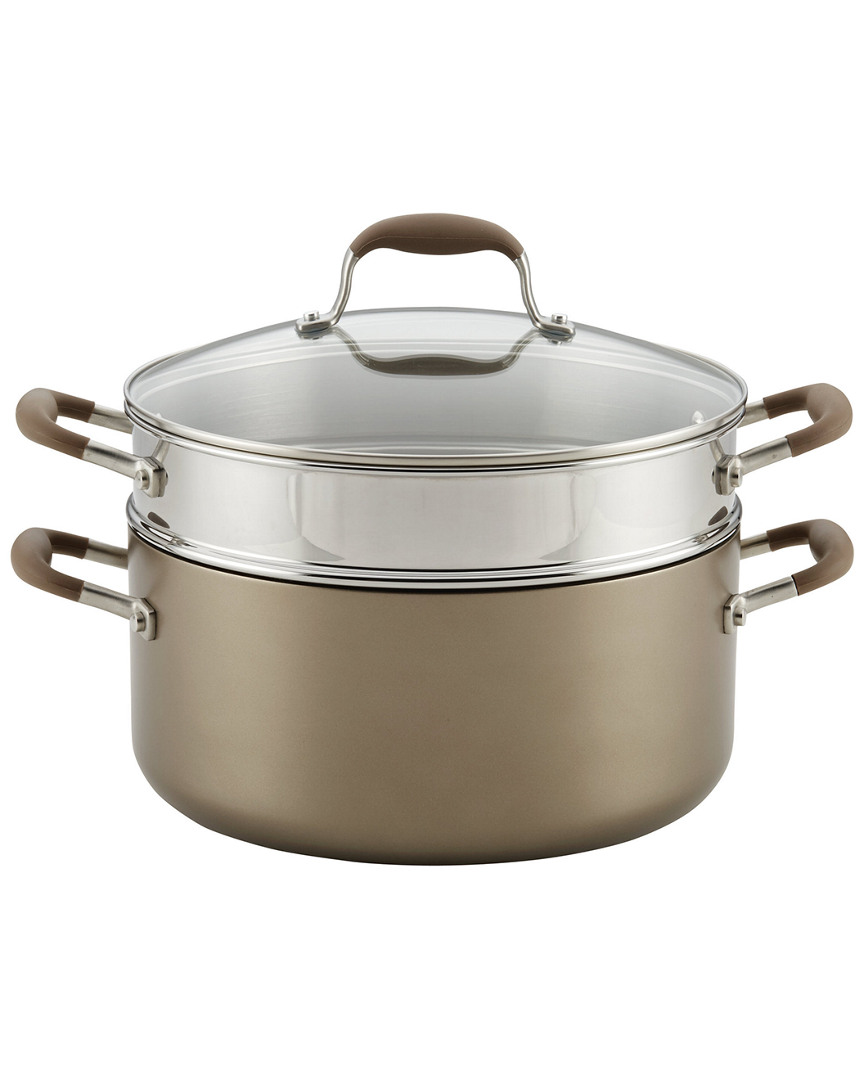 Anolon Advanced Umber 8.5qt Covered Wide Stockpot With Multi Function Insert