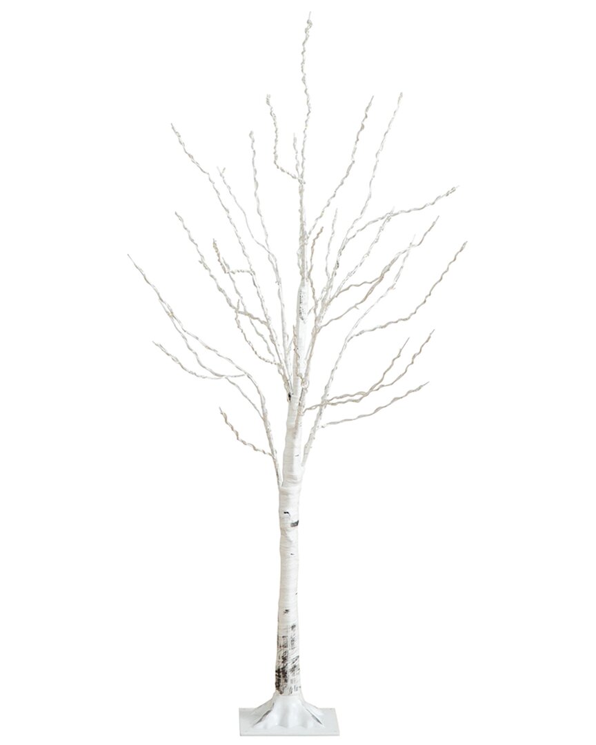 Nearly Natural 4ft Pre-lit Artificial White Birch Tree With 240 Color Changing Led Lights In White