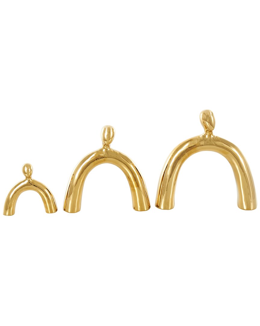 Peyton Lane Set Of 3 Sculptures In Gold