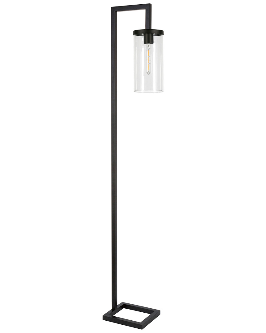 Abraham + Ivy Malva Floor Lamp With Clear Glass Shade In Black