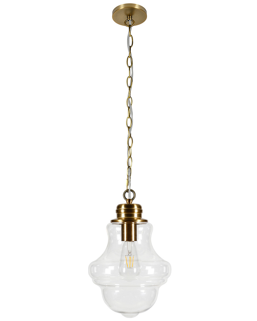 Abraham + Ivy Annie Brass & Clear Glass Pendant In Gold