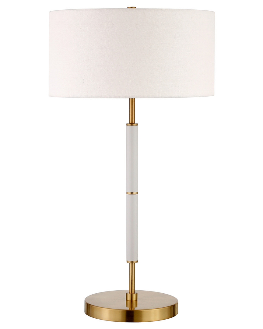 Abraham + Ivy Simone Matte White & Brass 2-bulb Table Lamp