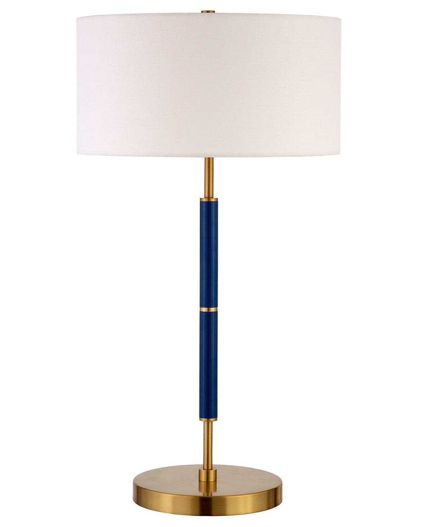 Abraham + Ivy Simone Blue & Brass 2-bulb Table Lamp