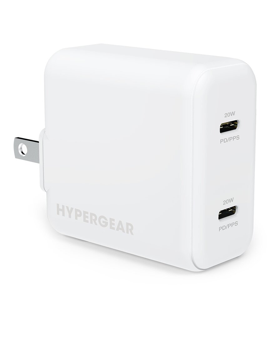 Hypergear Pd40w Dual Usb-c Wall Charger In White