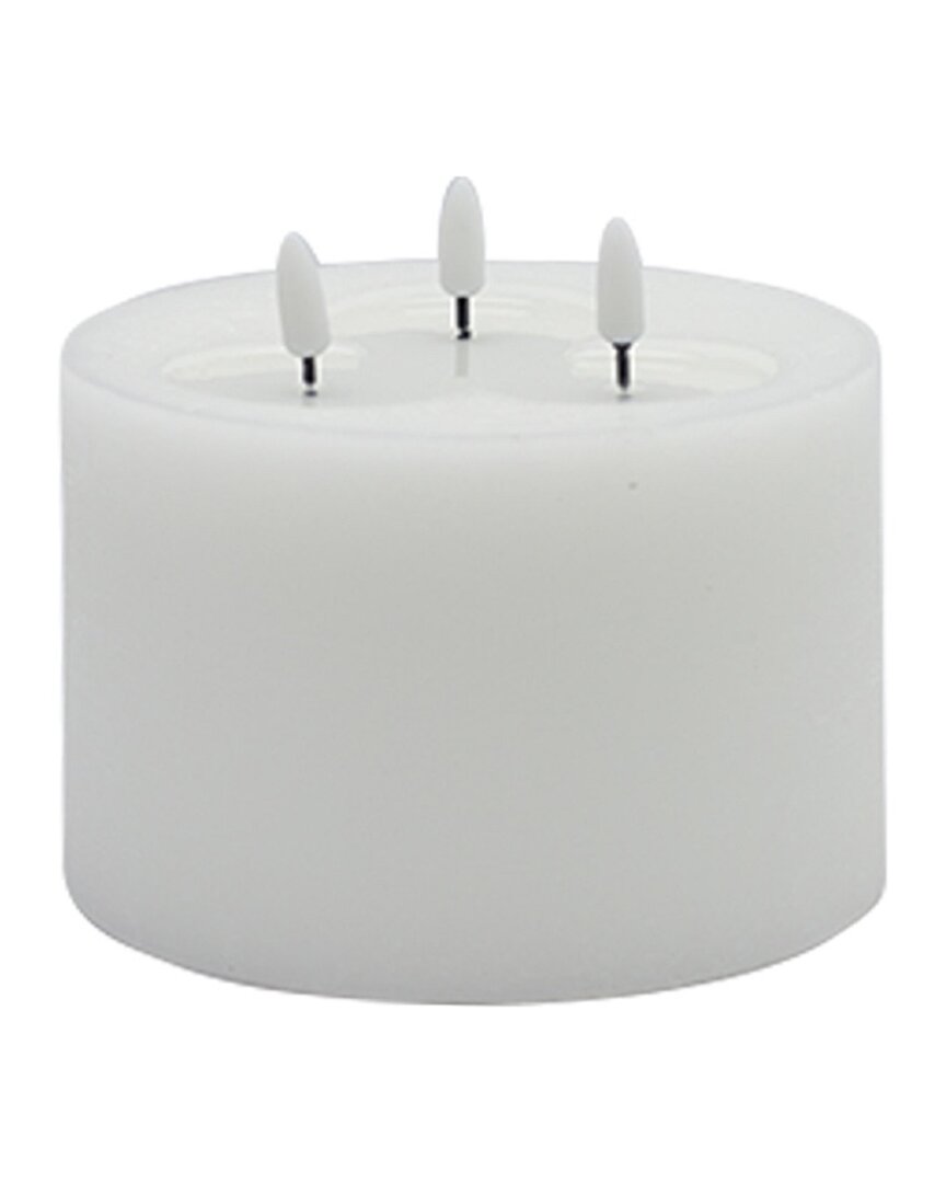 Bidkhome 3-wick Small Flameless Candle In White