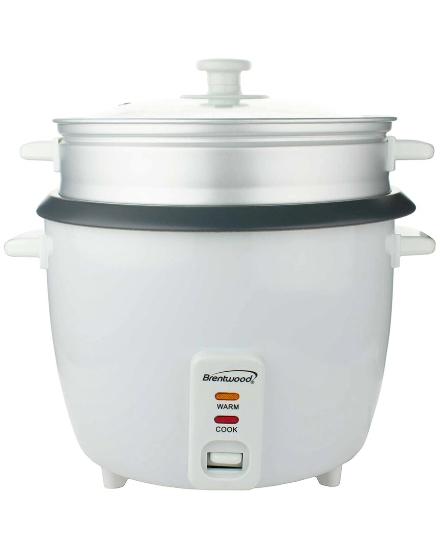 Brentwood 4 Cup Rice Cooker With Steamer In White