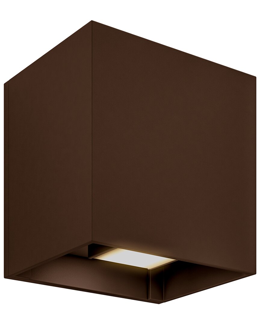 Villa 408 Square Directional Outdoor Led Wall Sconce In Bronze