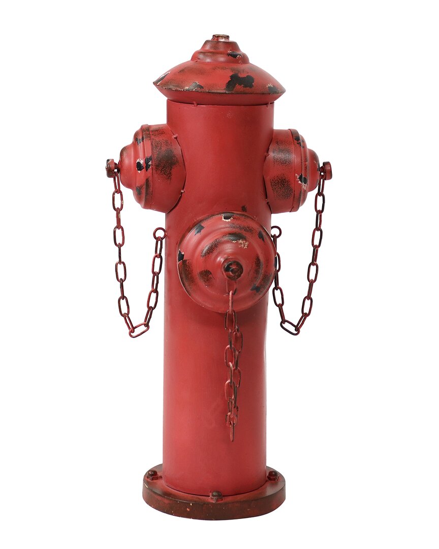 Sunnydaze Metal Fire Hydrant Outdoor Statue In Red