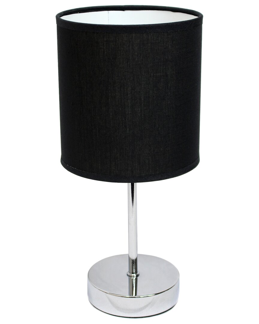 Lalia Home Laila Home Chrome Mini Basic Table Lamp With Fabric Shade In Silver