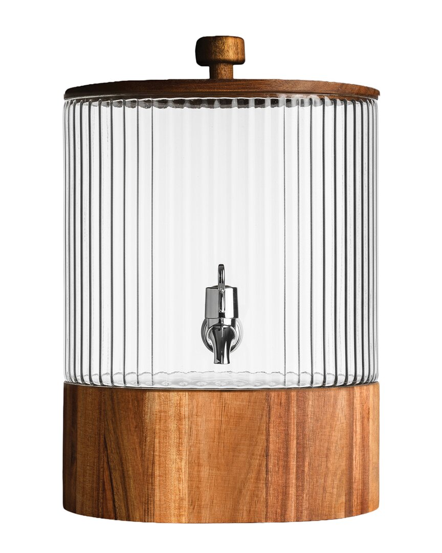 Jay Imports Naples 1.5gal Beverage Dispenser With Wooden Lid & Base In Multi