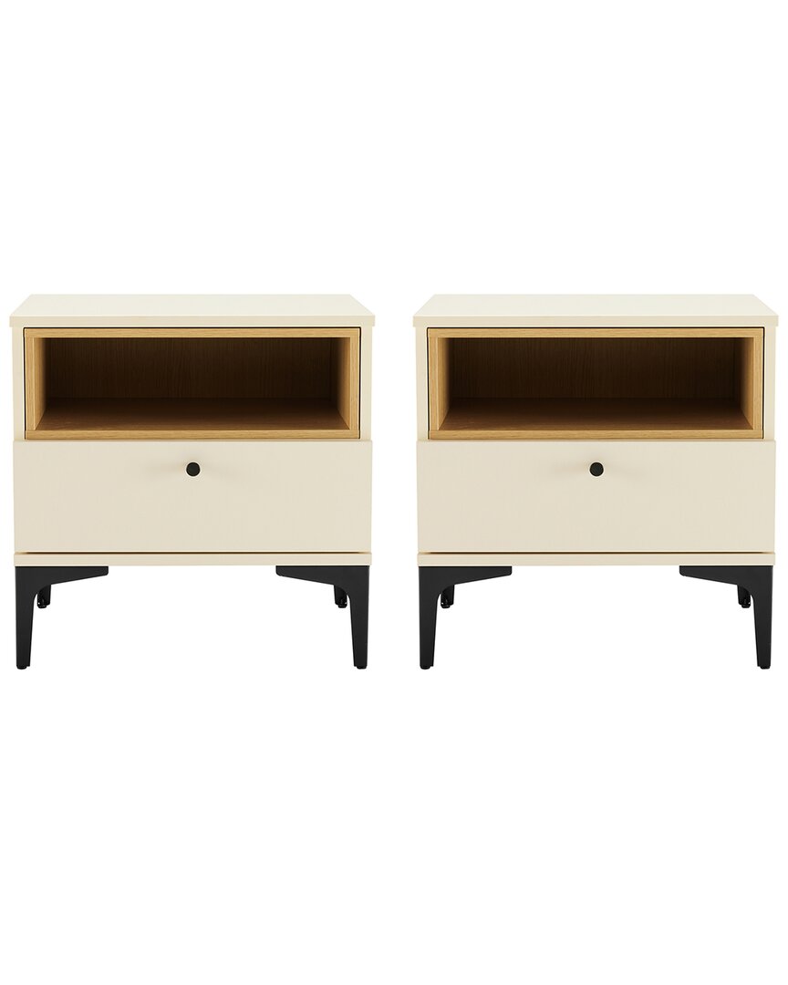 Manhattan Comfort Modern Amara Nightstand In White