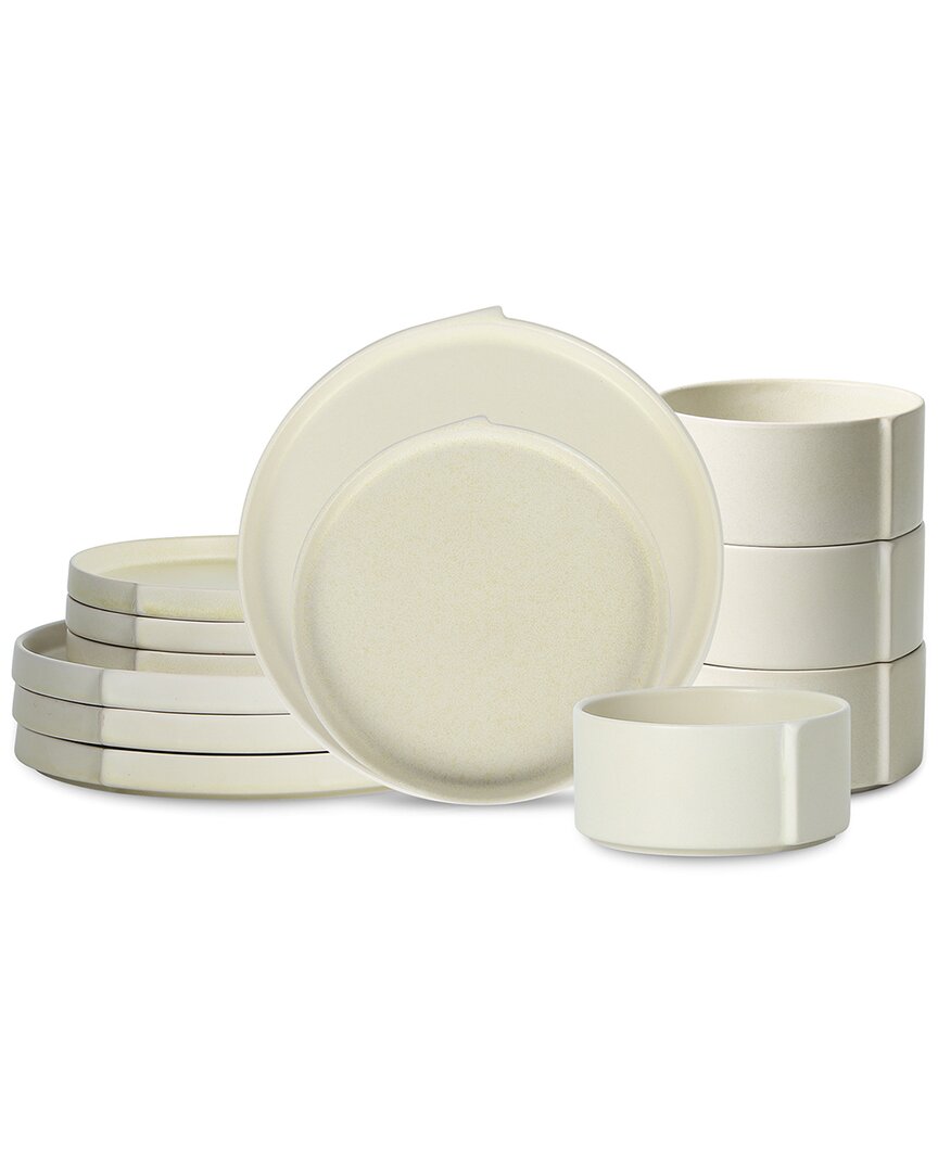 Stone Lain Bao 12pc Dinnerware Set In Beige