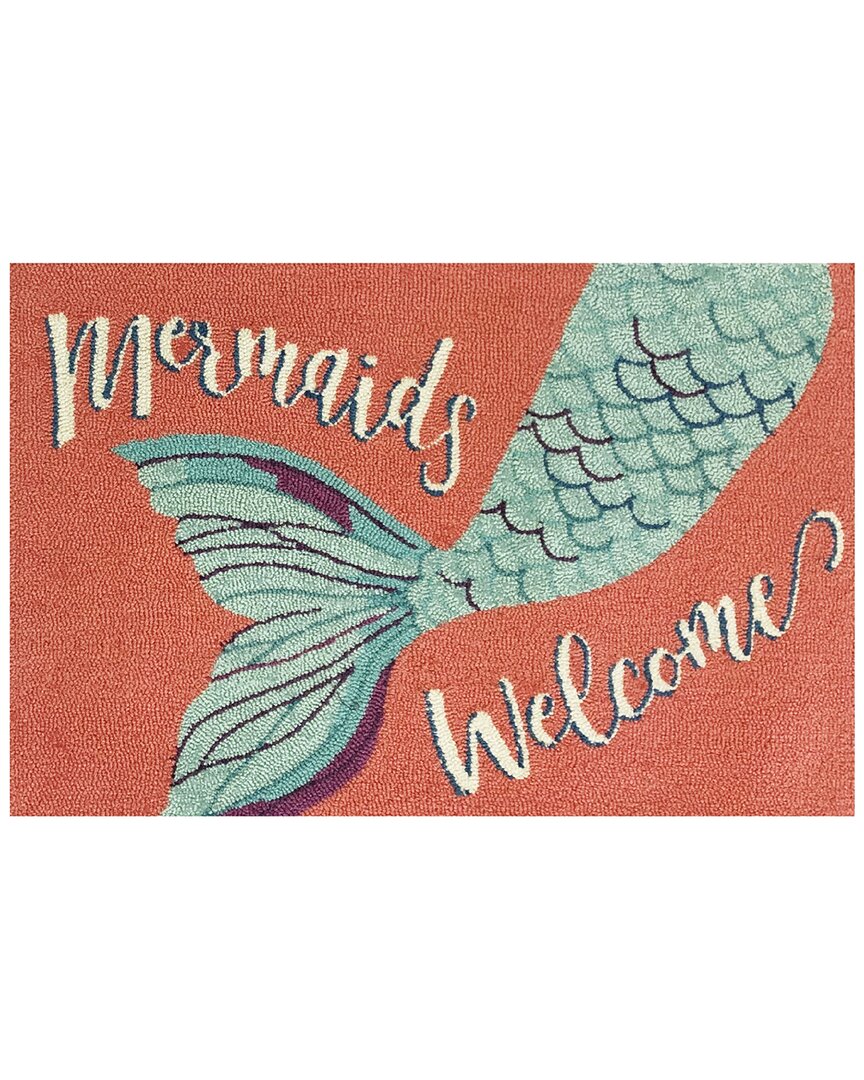 The Rug Market Mermaids Welcome Indoor/outdoor Doormat In Orange
