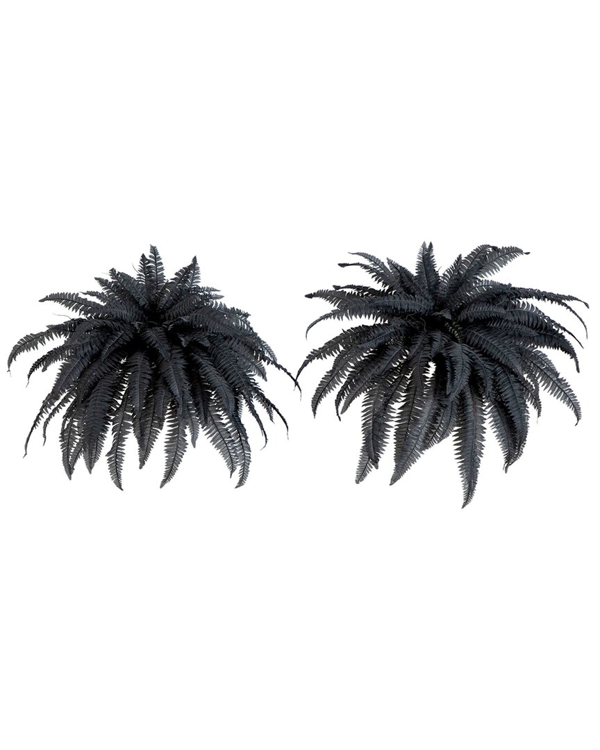 Nearly Natural 48in. Artificial Halloween Black Boston Fern - Set Of 2 In Black
