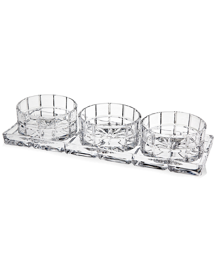 Godinger Gregor Set Of 4 Appetizer Bowls With Tray In Clear