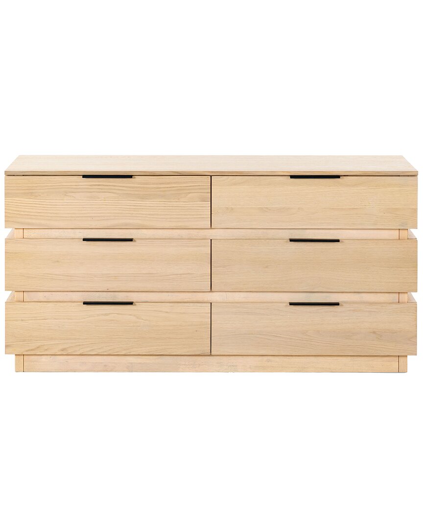 Safavieh Couture Titus 6 Drawer Stacked Dresser In Brown