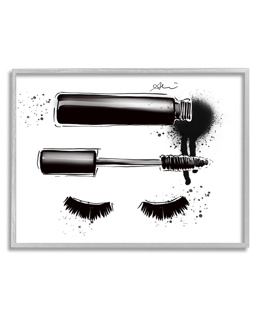 Stupell Glam Mascara Lashes Makeup Framed Giclee Wall Art By Alison Petrie