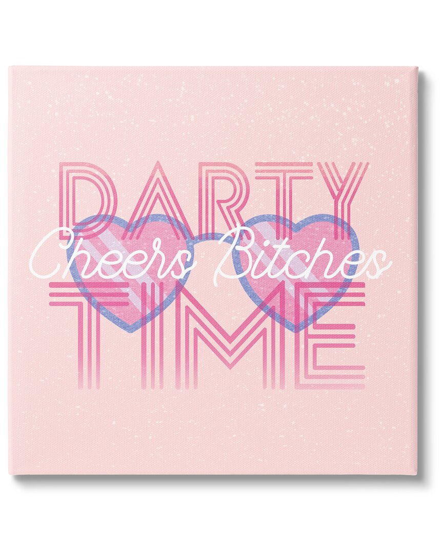 Shop Stupell Cheers Party Time Pink Phrase Canvas Wall Art By Lil' Rue