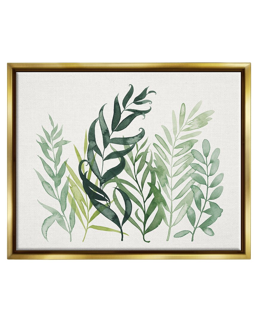 Shop Stupell Layered Plant Leaves Botanical Framed Floater Canvas Wall Art By Grace Popp