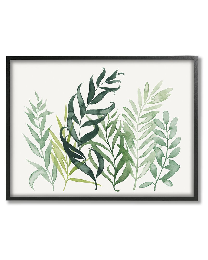 Stupell Layered Plant Leaves Botanical Framed Giclee Wall Art By Grace Popp